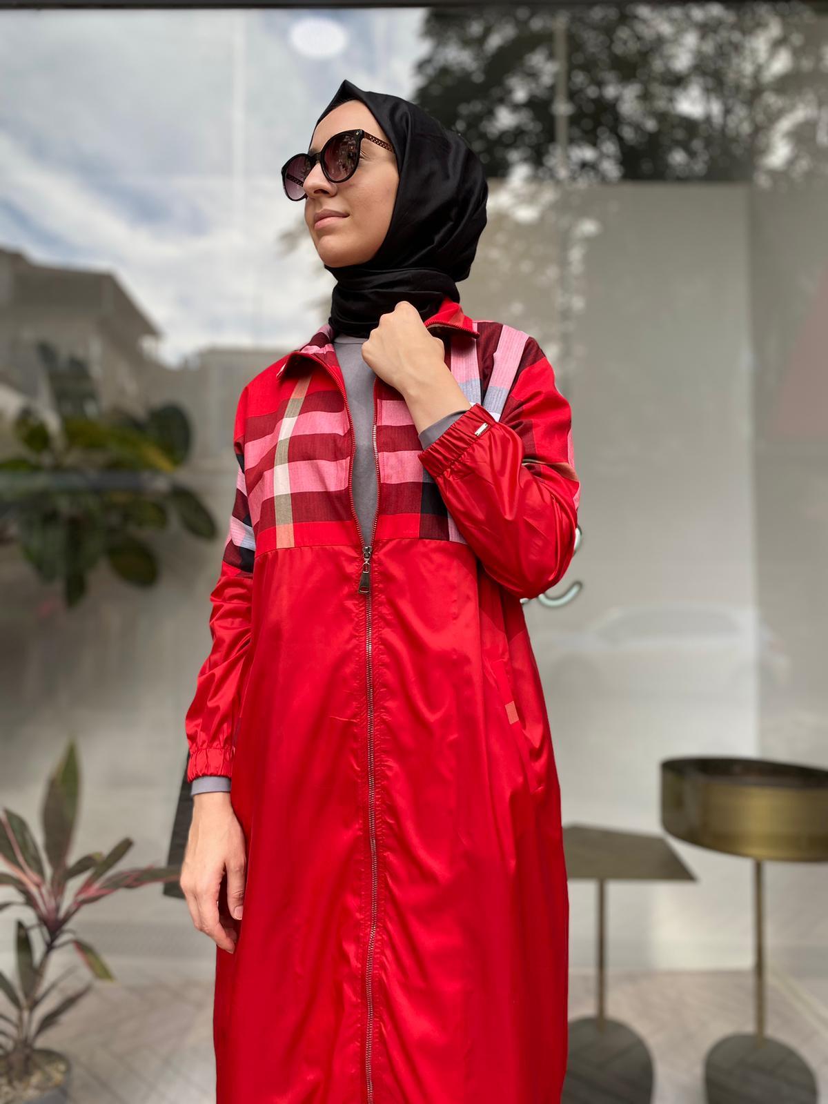 İnvee Burberry Desen Kap Kırmızı 6319