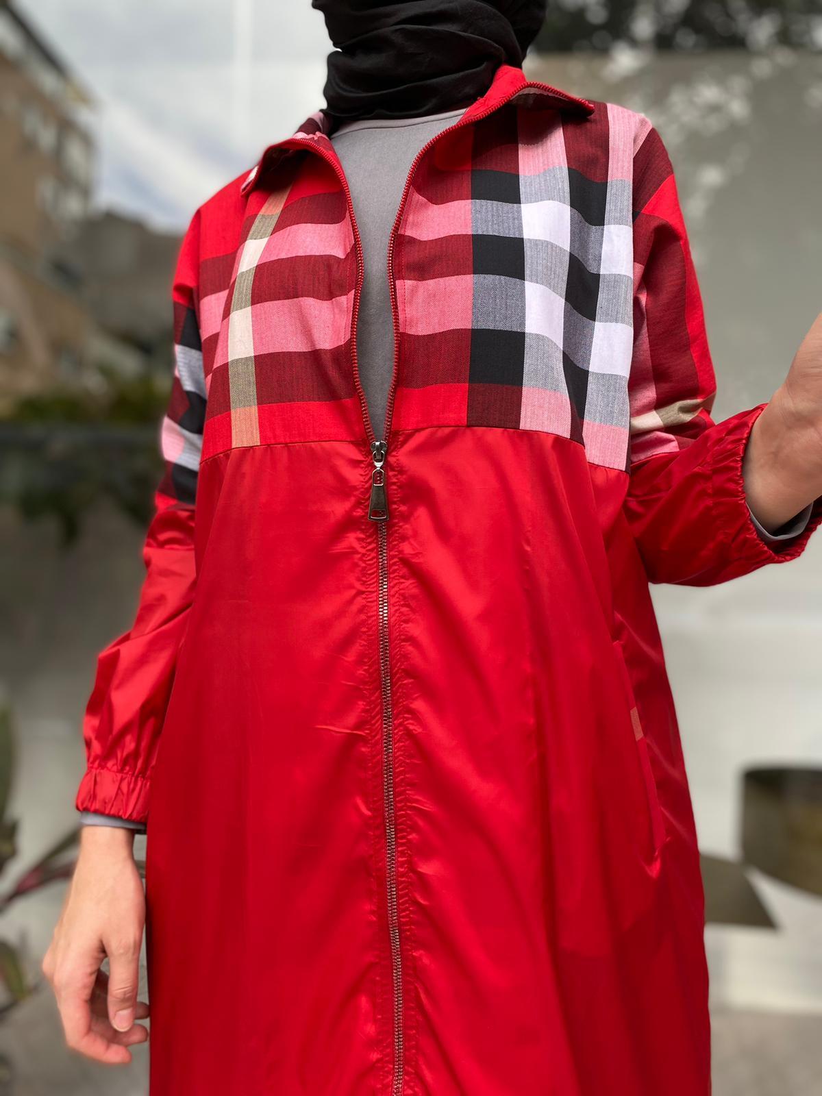 İnvee Burberry Desen Kap Kırmızı 6319