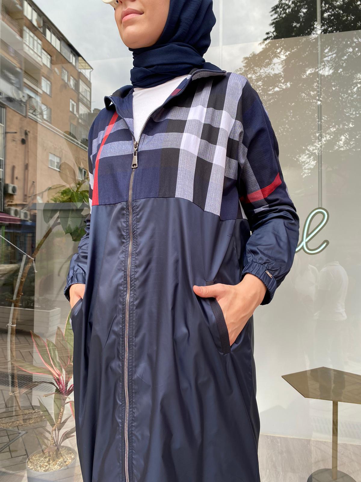 İnvee Burberry Desen Kap Lacivert 6319