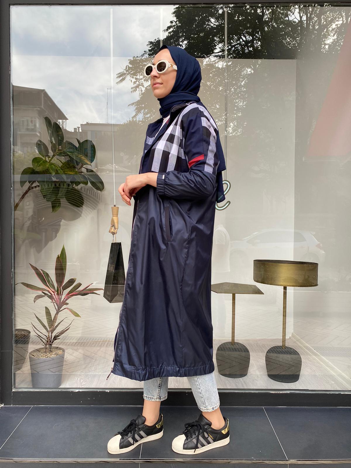 İnvee Burberry Desen Kap Lacivert 6319