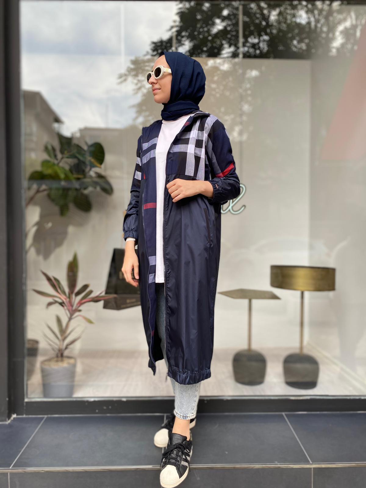 İnvee Burberry Desen Kap Lacivert 6319