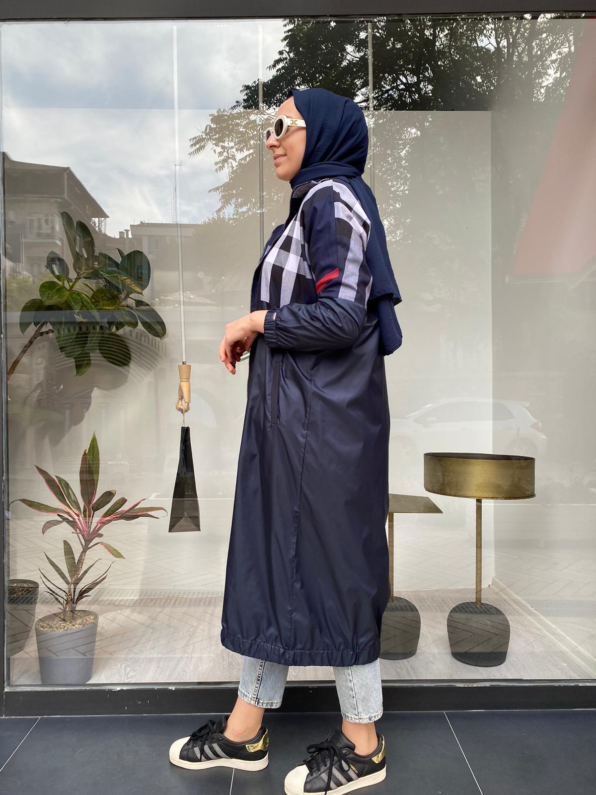 İnvee Burberry Desen Kap Lacivert 6319