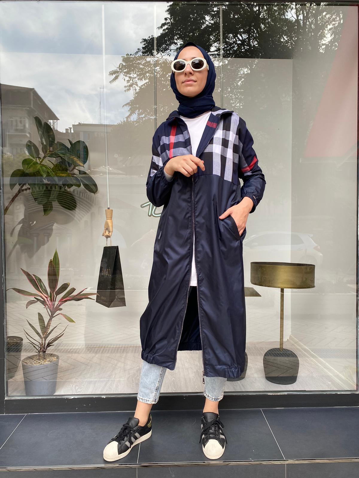 İnvee Burberry Desen Kap Lacivert 6319