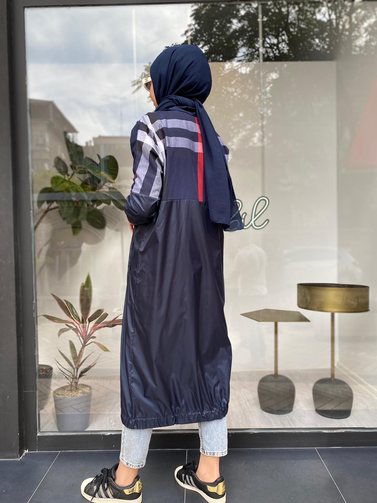 İnvee Burberry Desen Kap Lacivert 6319