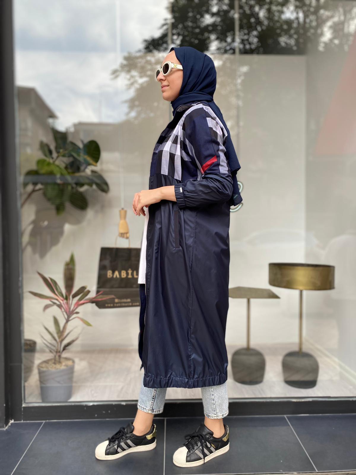 İnvee Burberry Desen Kap Lacivert 6319