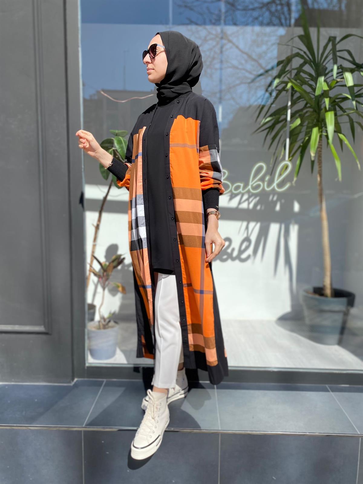 İnvee Burbery Uzun Turuncu 6780