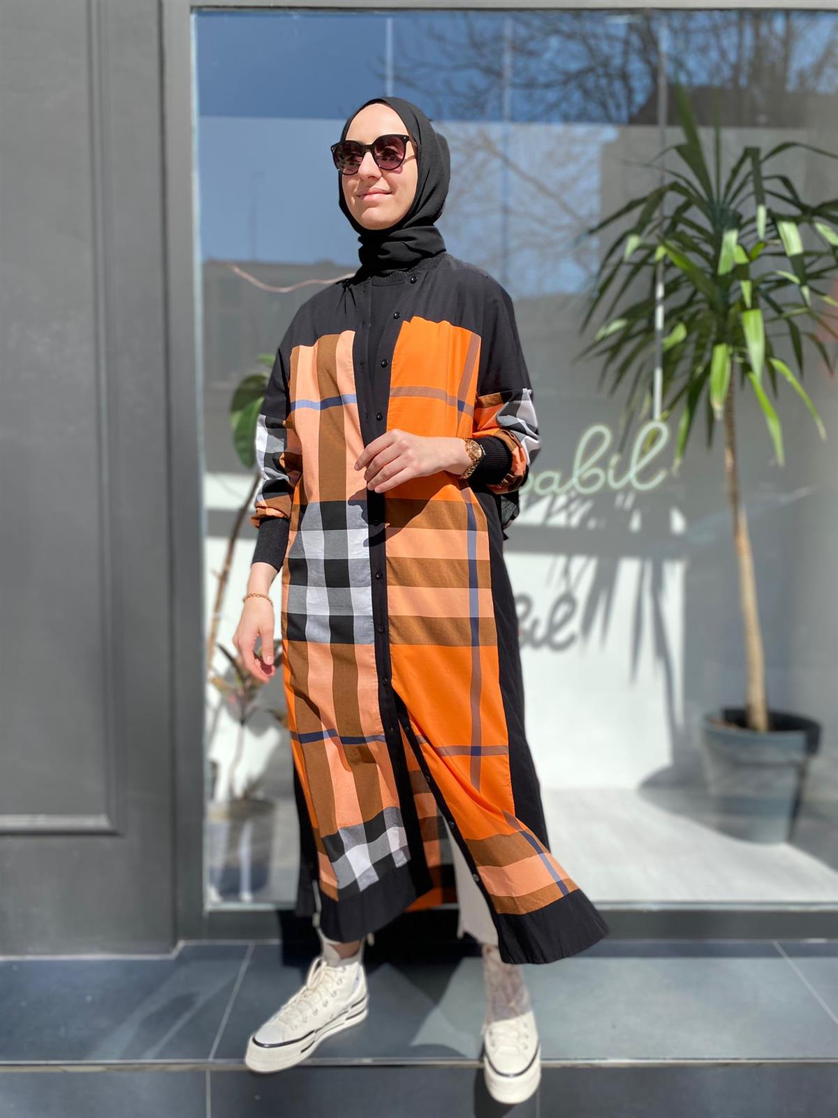 İnvee Burbery Uzun Turuncu 6780