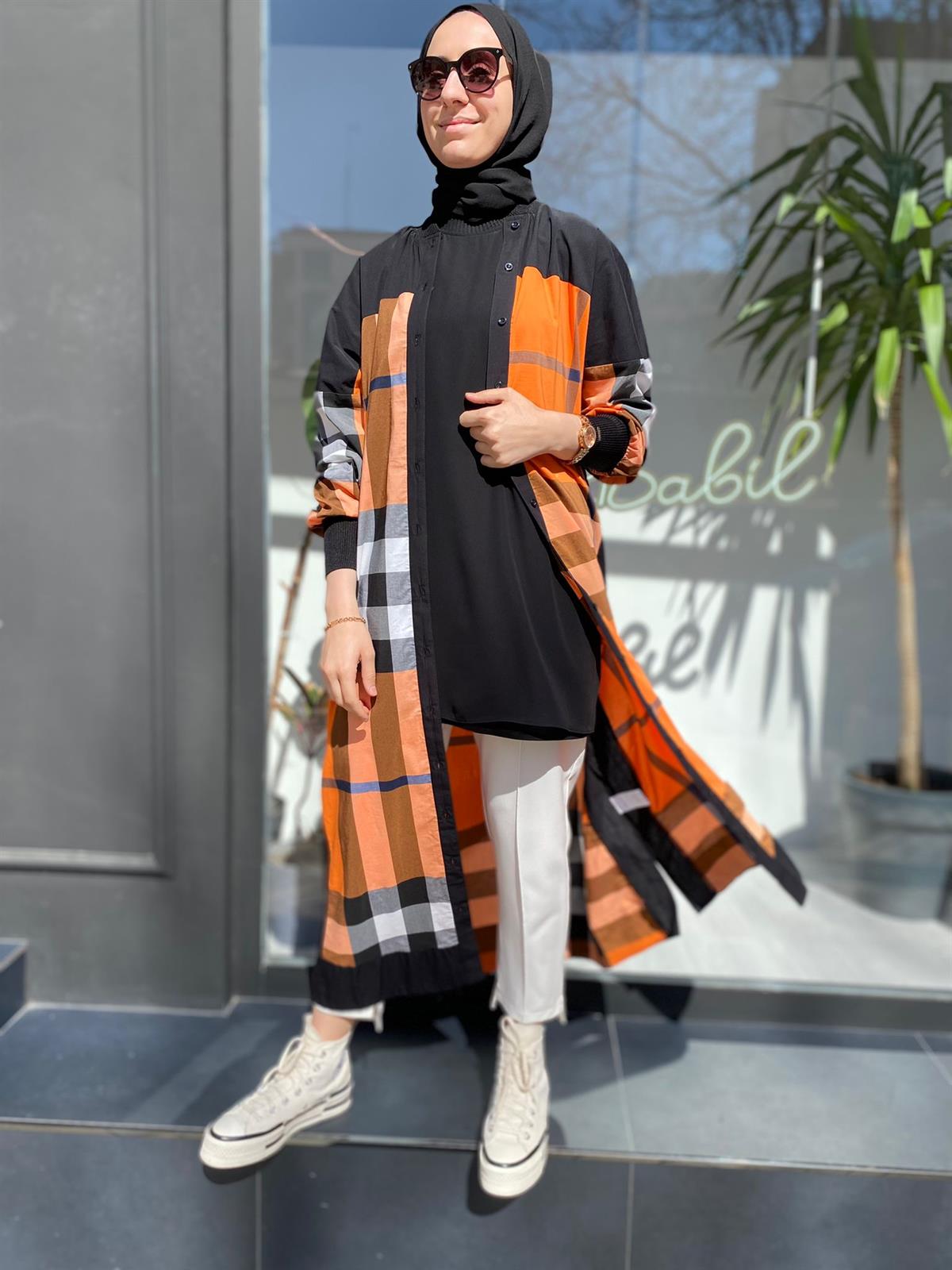 İnvee Burbery Uzun Turuncu 6780