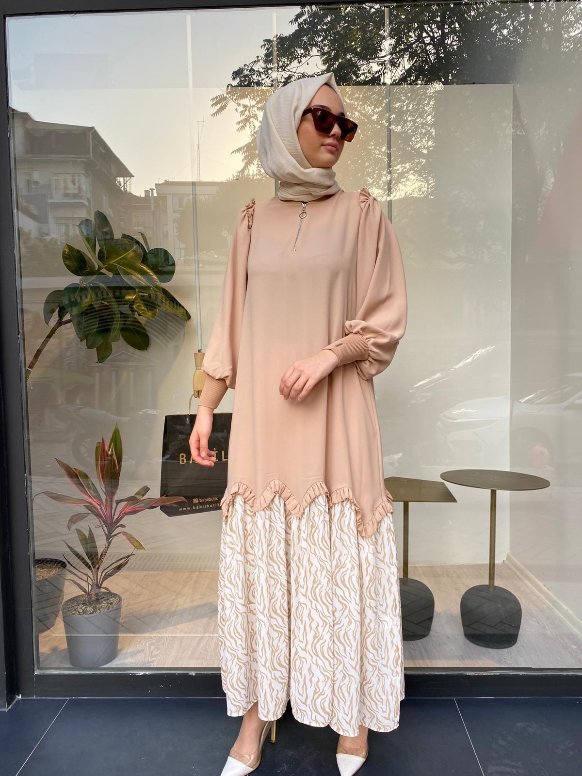 İnvee Camel Elbise 6653