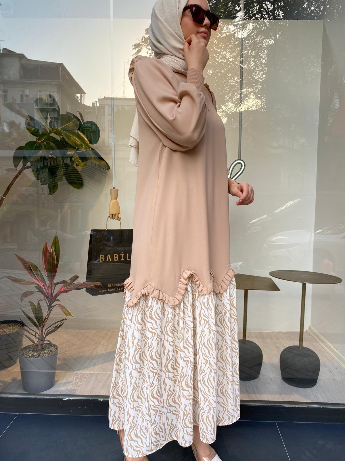 İnvee Camel Elbise 6653