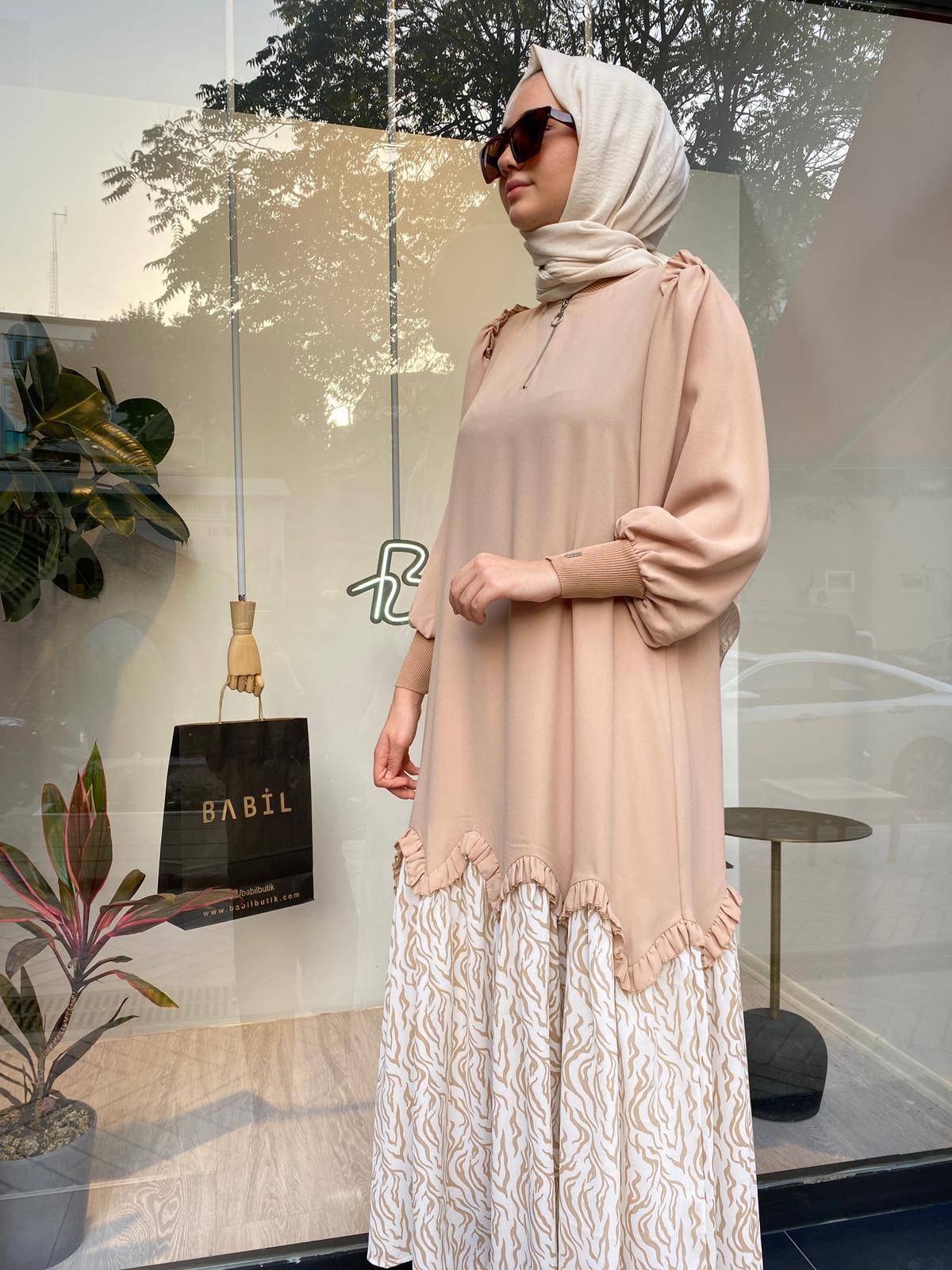 İnvee Camel Elbise 6653
