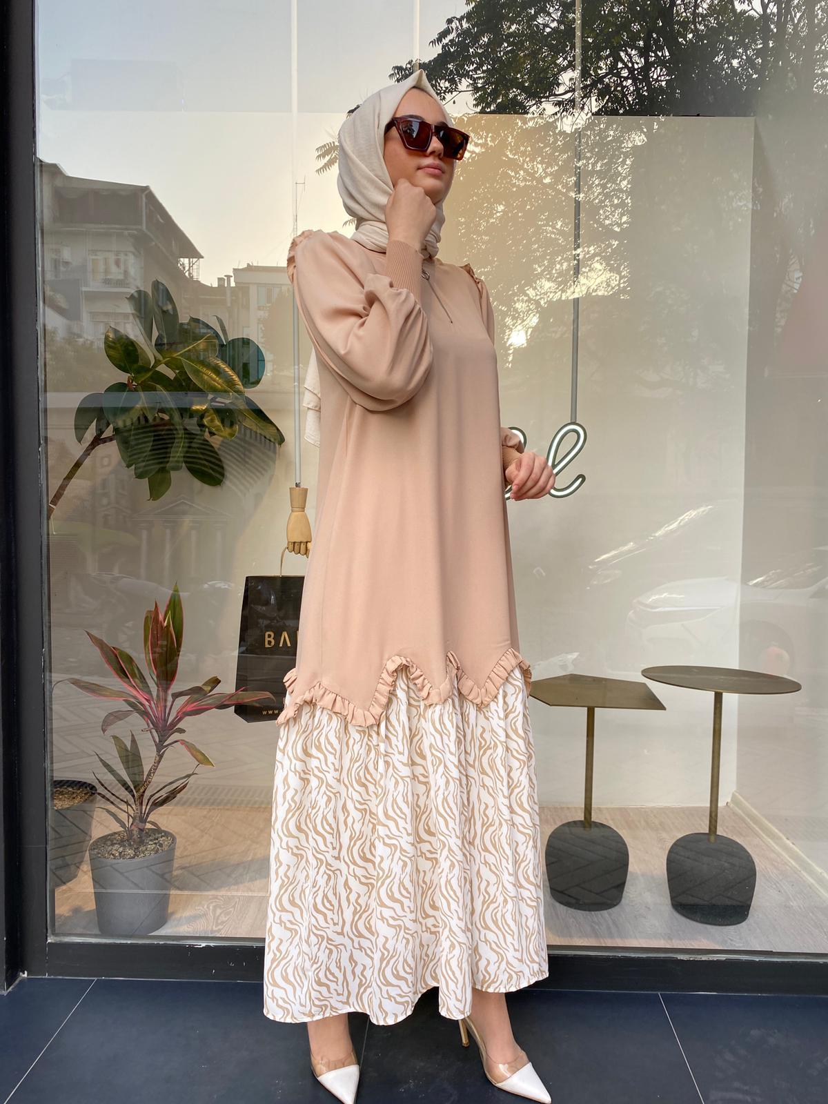 İnvee Camel Elbise 6653