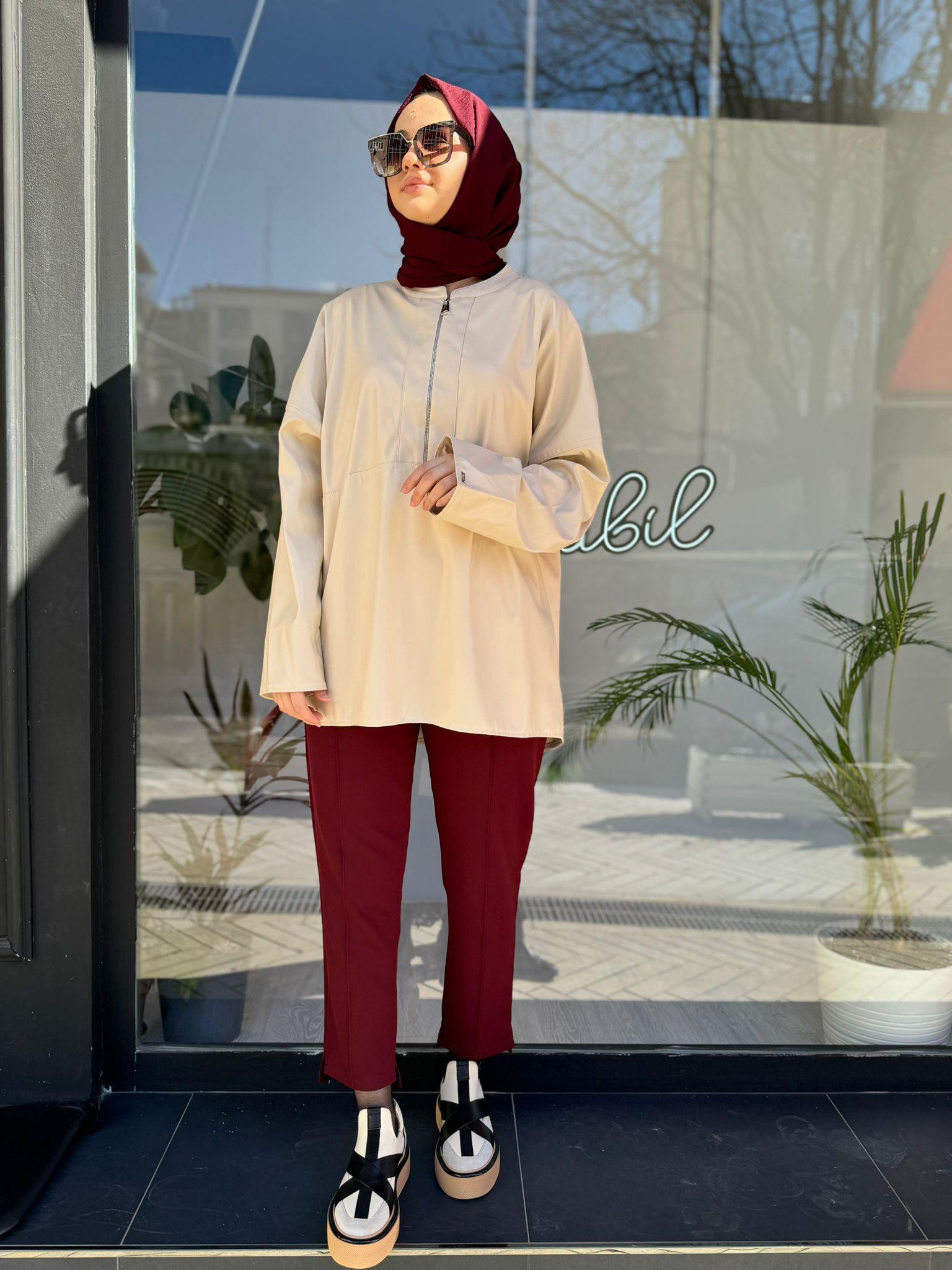 İnvee Deri Tunik Ekru 6818