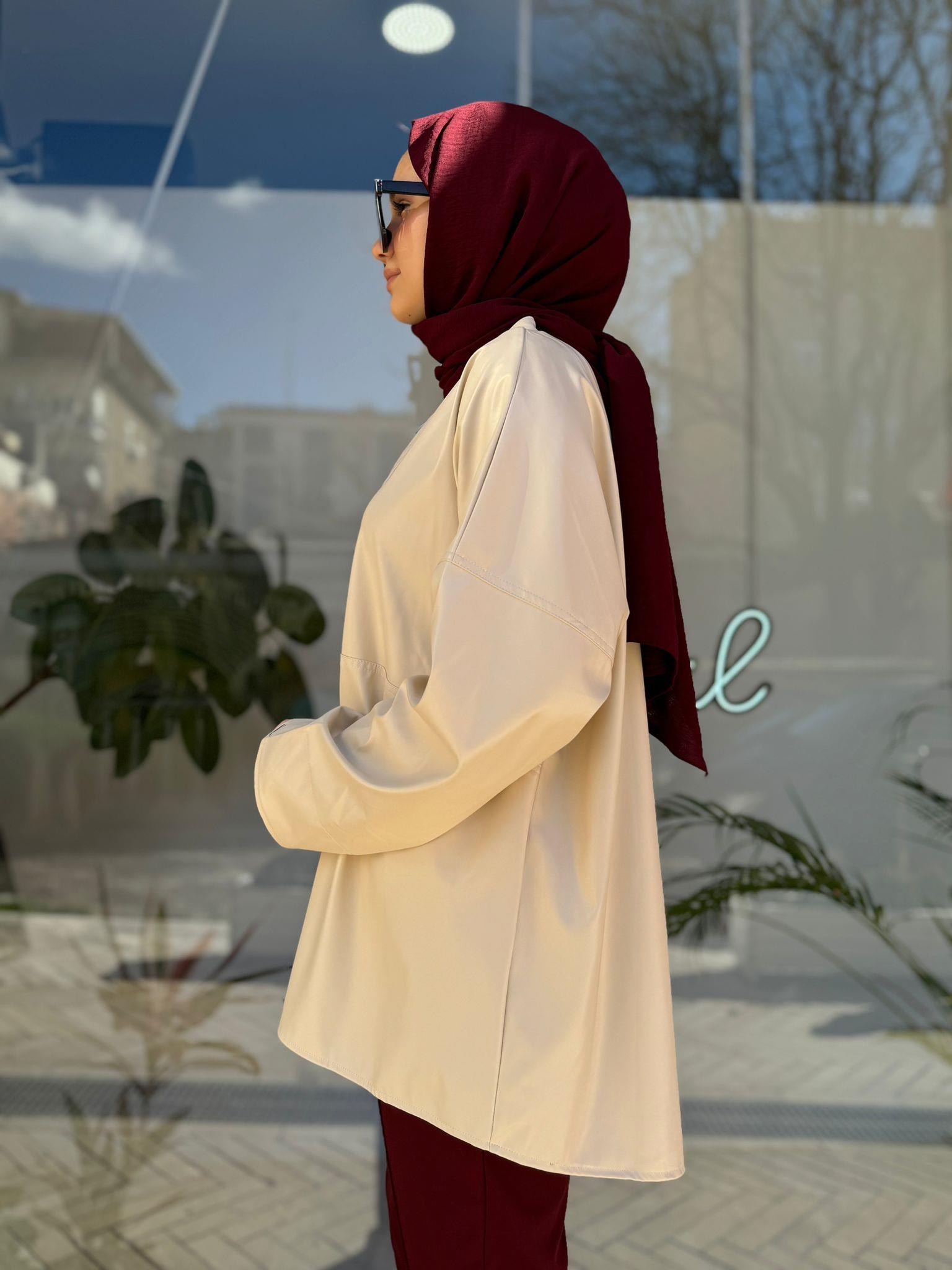 İnvee Deri Tunik Ekru 6818