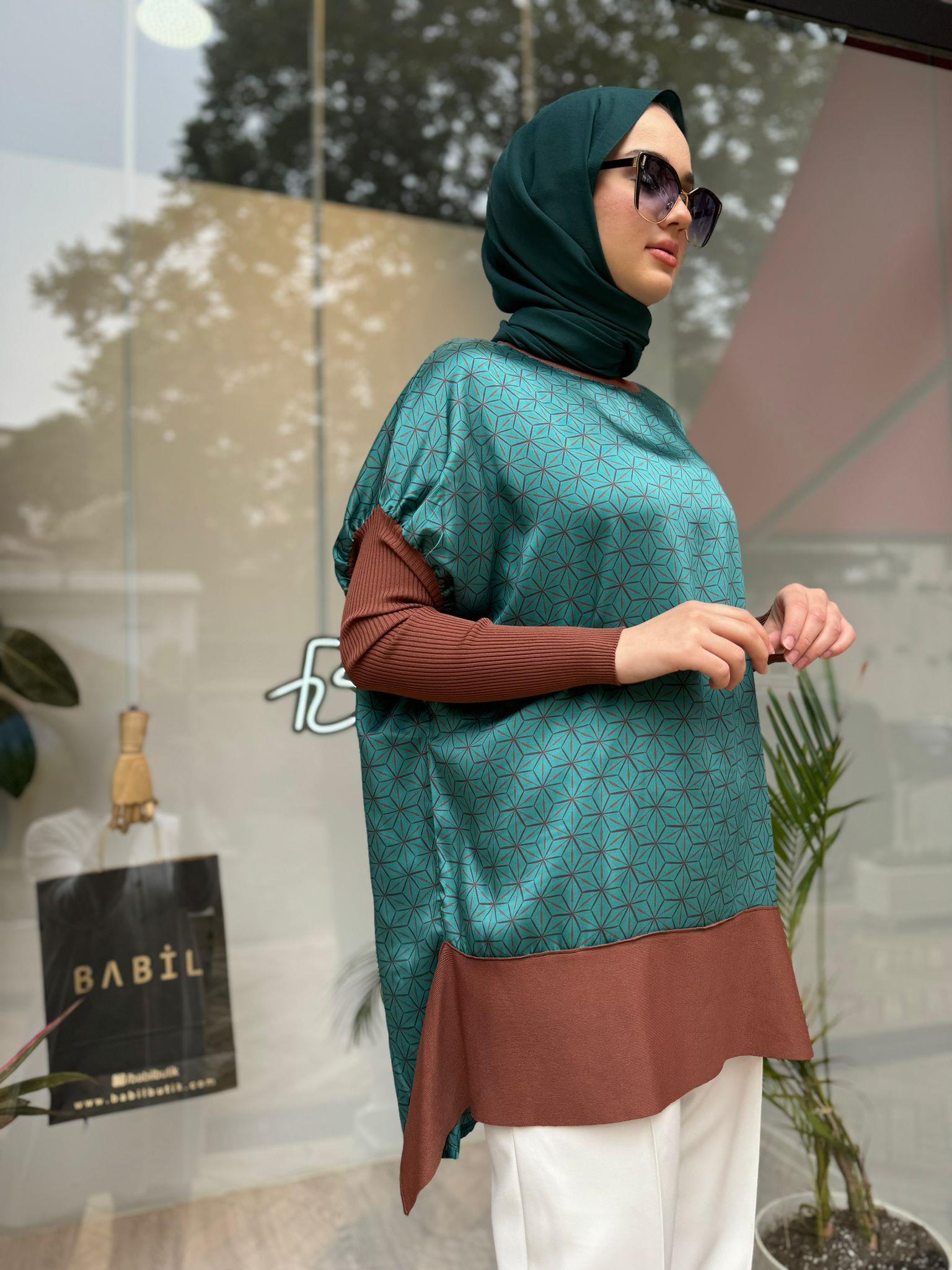 İnvee Desenli Tunik Toprak 6252