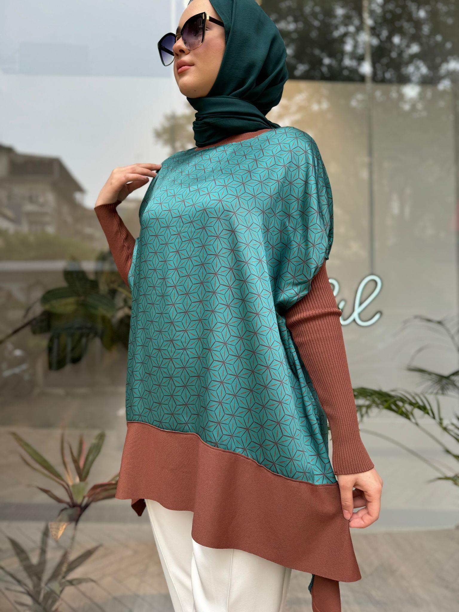 İnvee Desenli Tunik Toprak 6252