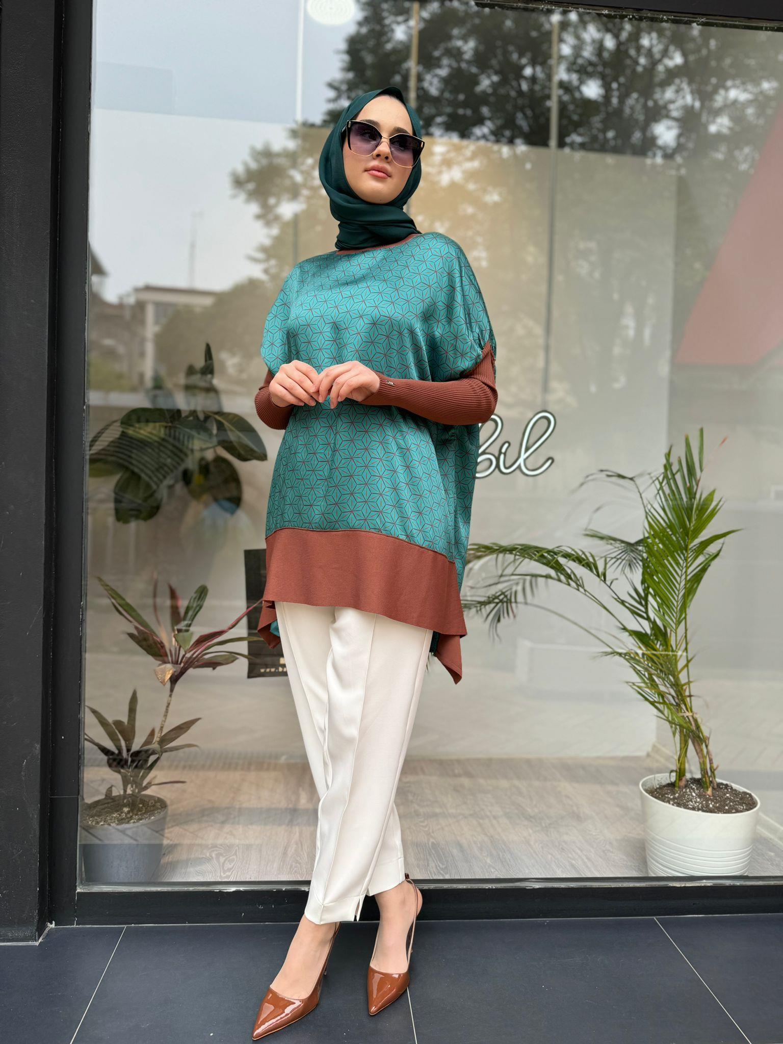 İnvee Desenli Tunik Toprak 6252