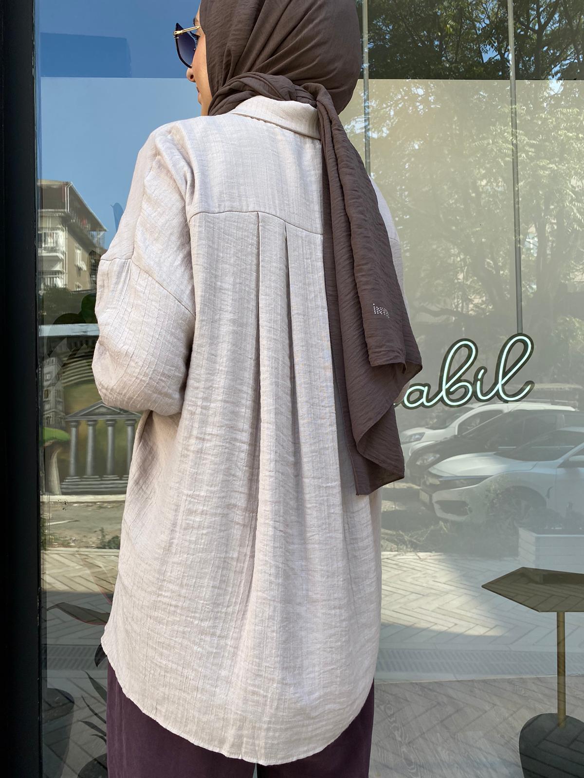 İnvee Dökümlü Basic Gömlek Bej 6638