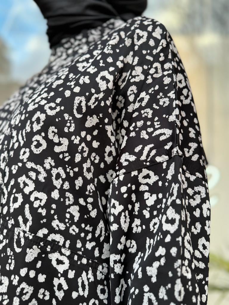 İnvee Fermuar Detaylı Leopar Orjinal Tunik 6818