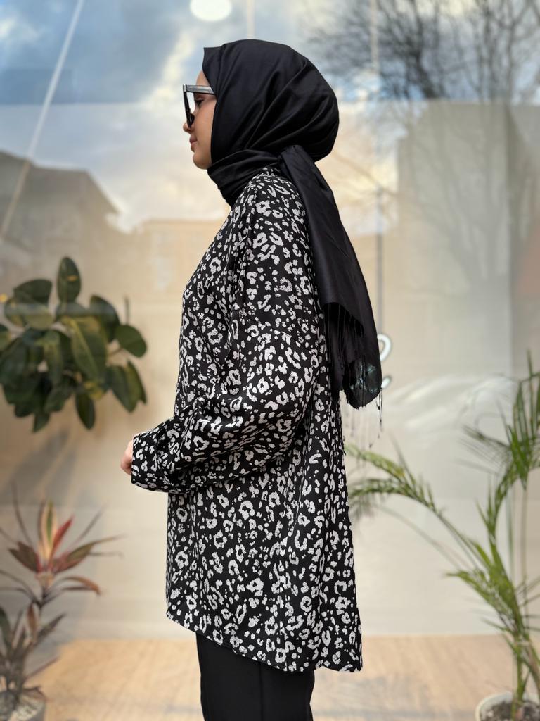 İnvee Fermuar Detaylı Leopar Orjinal Tunik 6818