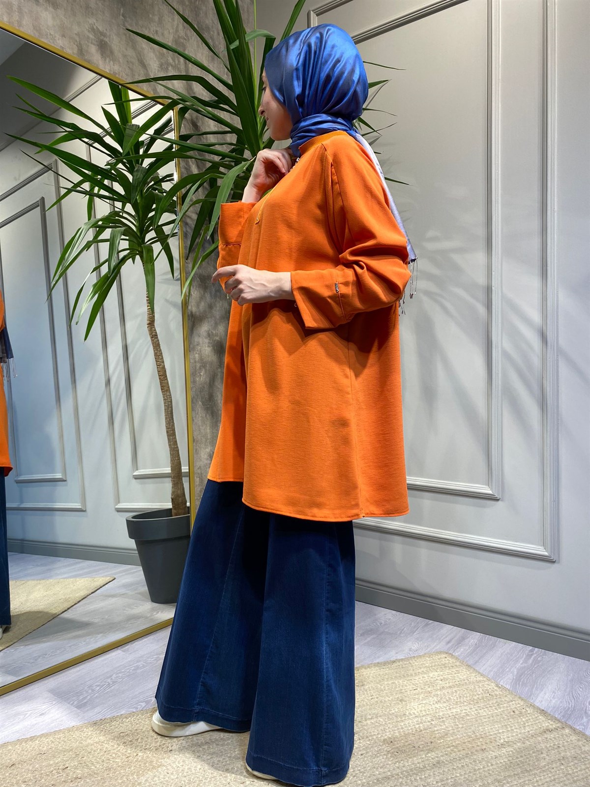 İnvee Fermuarlı Tunik Oranj 6809