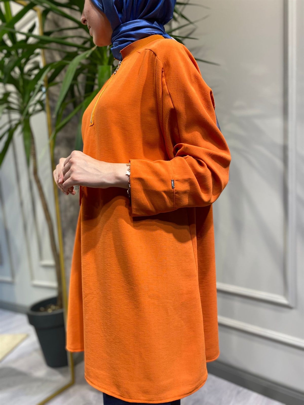 İnvee Fermuarlı Tunik Oranj 6809