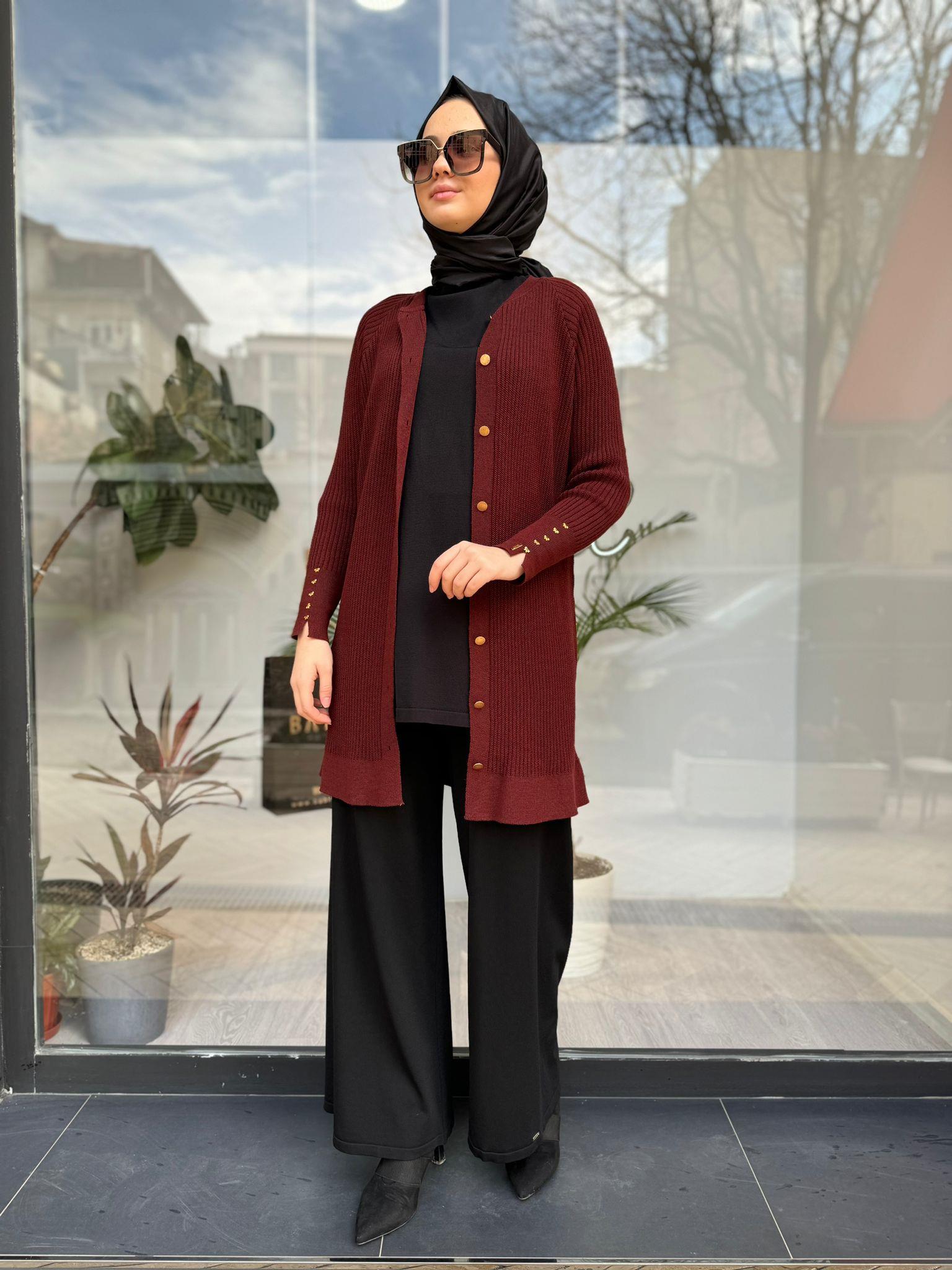 İnvee Fiyonk Detaylı Ayva Hırka 6863