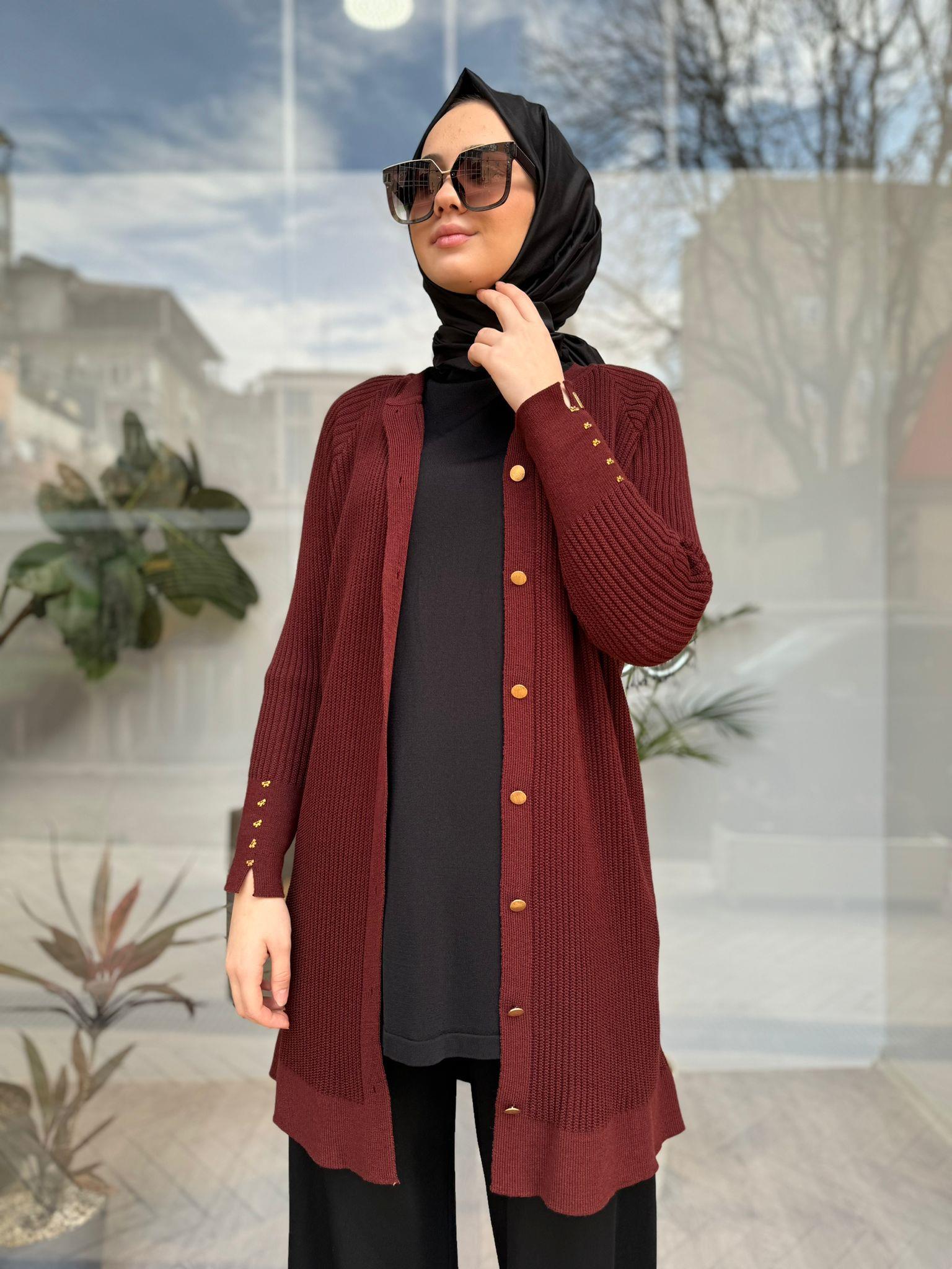 İnvee Fiyonk Detaylı Ayva Hırka 6863