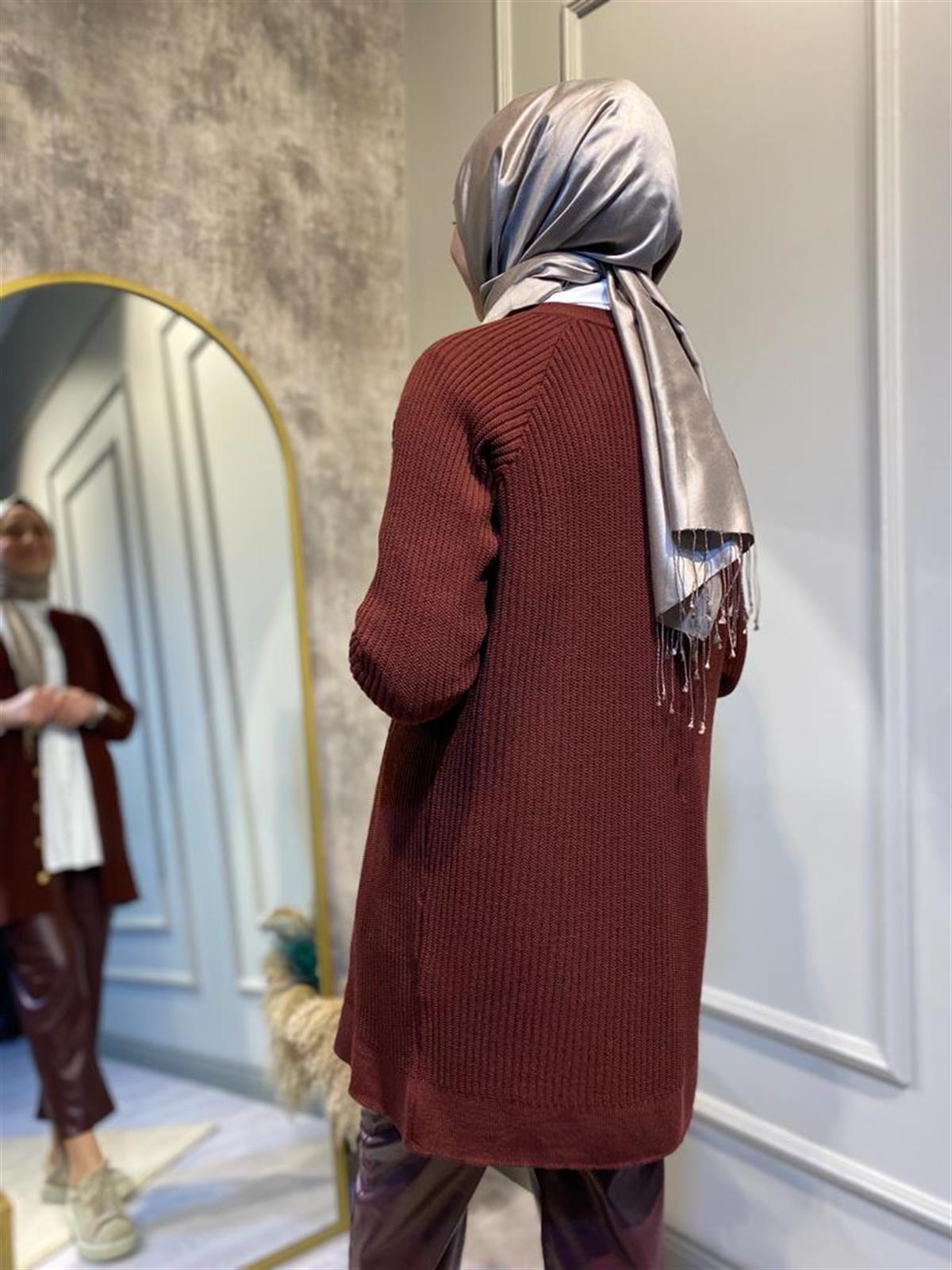 İnvee Fiyonk Detaylı Ayva Hırka 6863