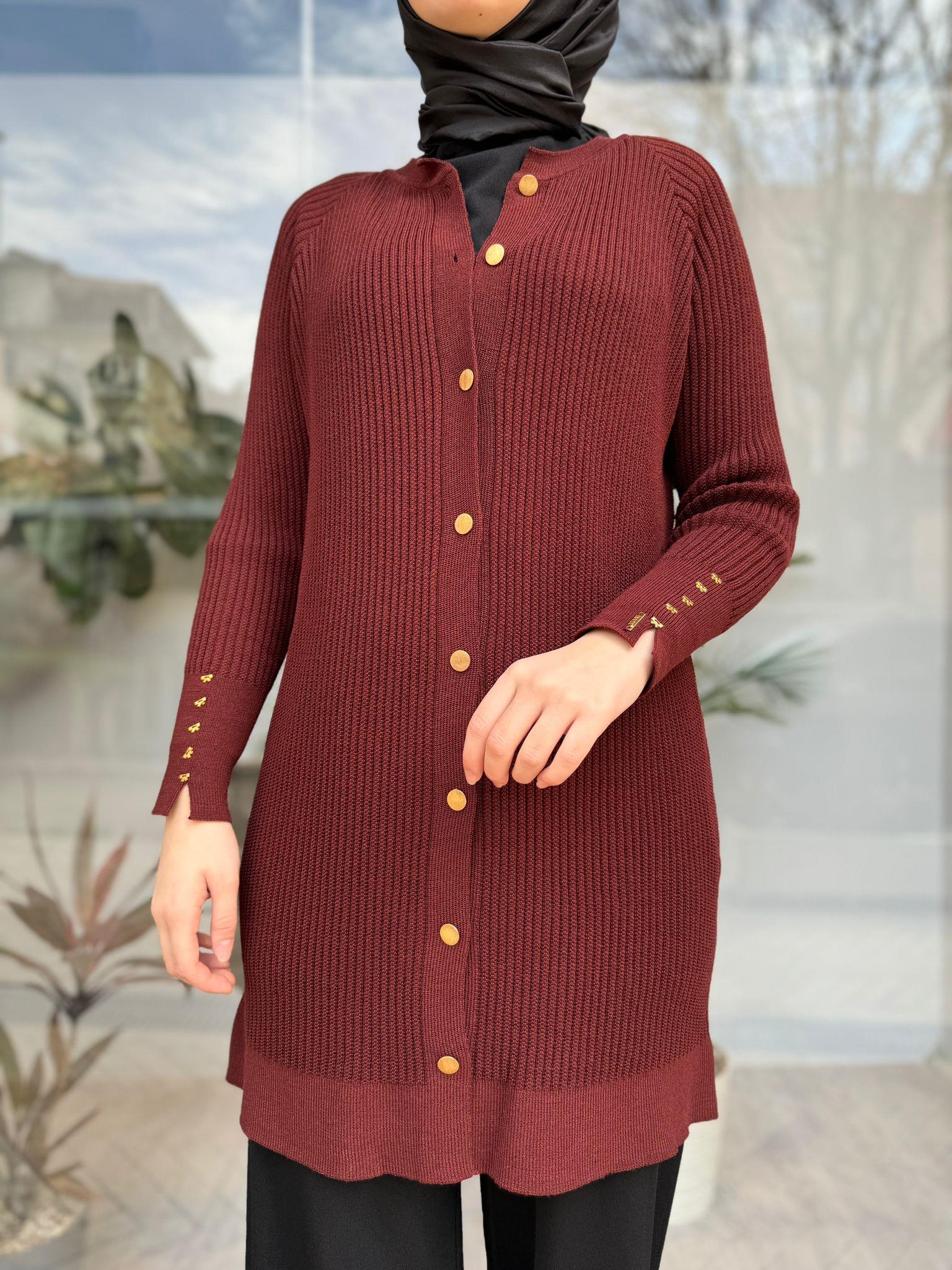 İnvee Fiyonk Detaylı Ayva Hırka 6863