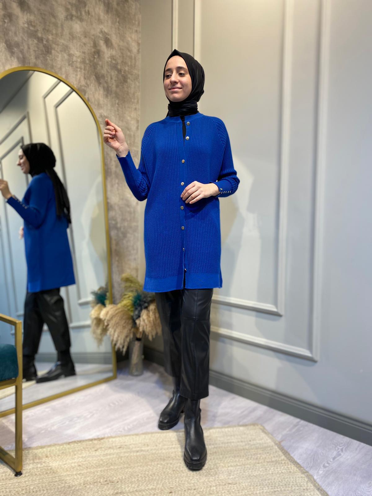 İnvee Fiyonk Detaylı Sax Hırka 6863