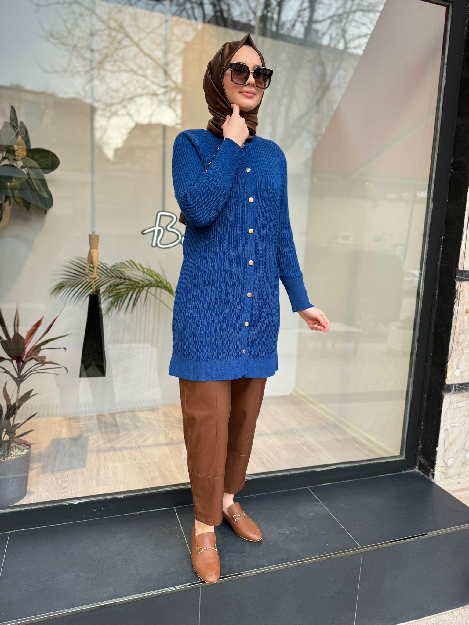 İnvee Fiyonk Detaylı Sax Hırka 6863