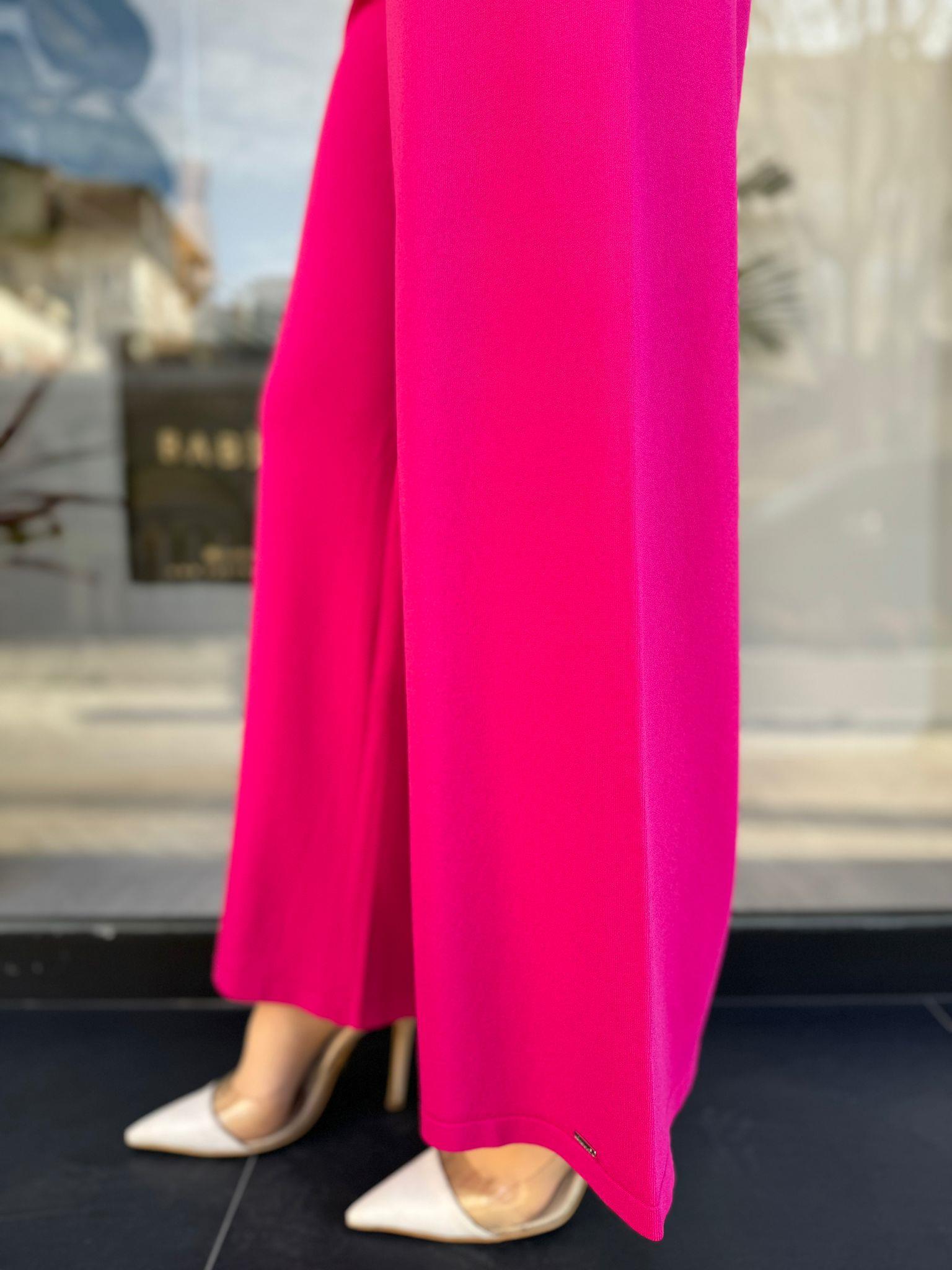 İnvee Fuşya Rengi Triko Pantolon 5749