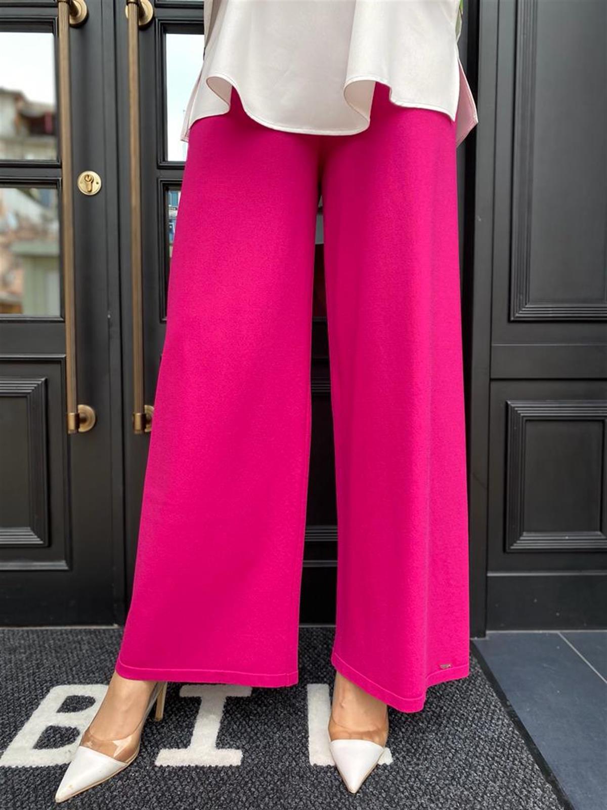 İnvee Fuşya Rengi Triko Pantolon 5749