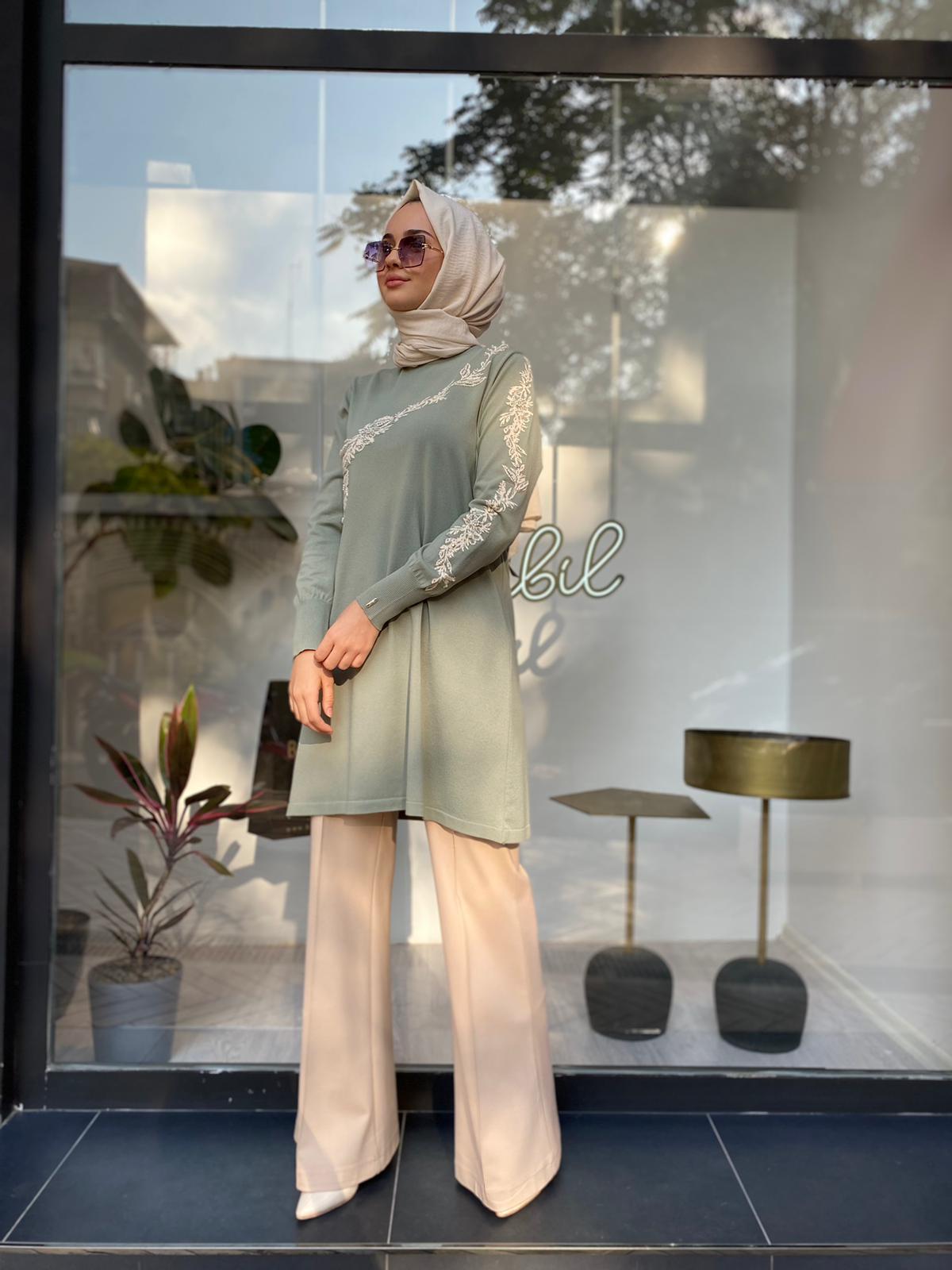 İnvee Güldalı Triko Tunik Küf rengi 6849