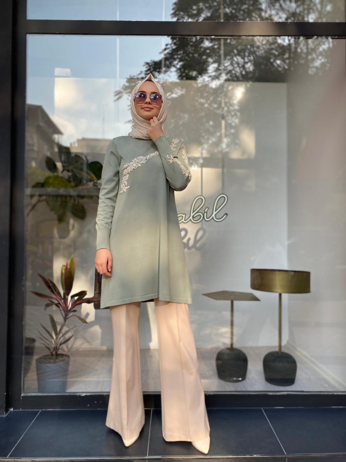 İnvee Güldalı Triko Tunik Küf rengi 6849