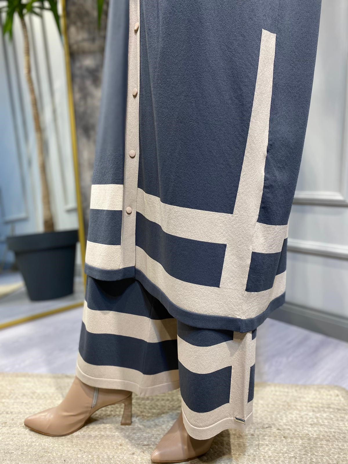 İnvee İki Renk Pantalon Antrasit-Bej 6803