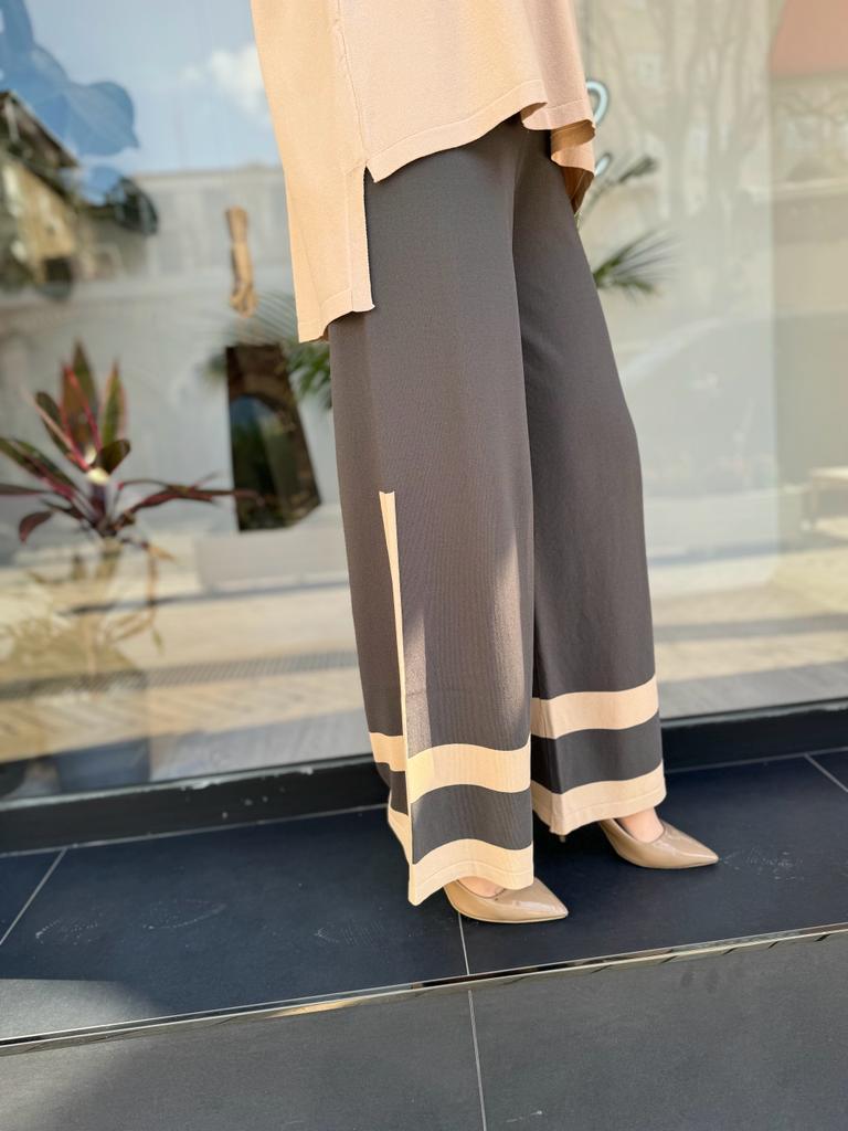 İnvee İki Renk Pantolon Antrasit-Bej 6803