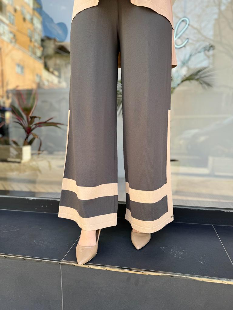 İnvee İki Renk Pantolon Antrasit-Bej 6803