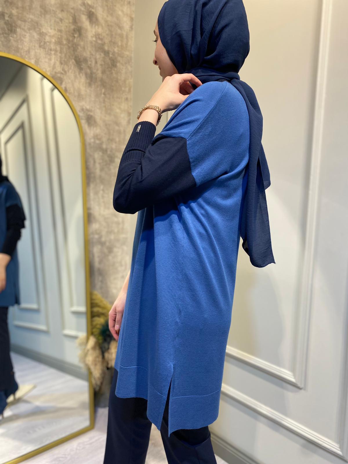 İnvee İndigo-Lacivert Triko Tunik 6862