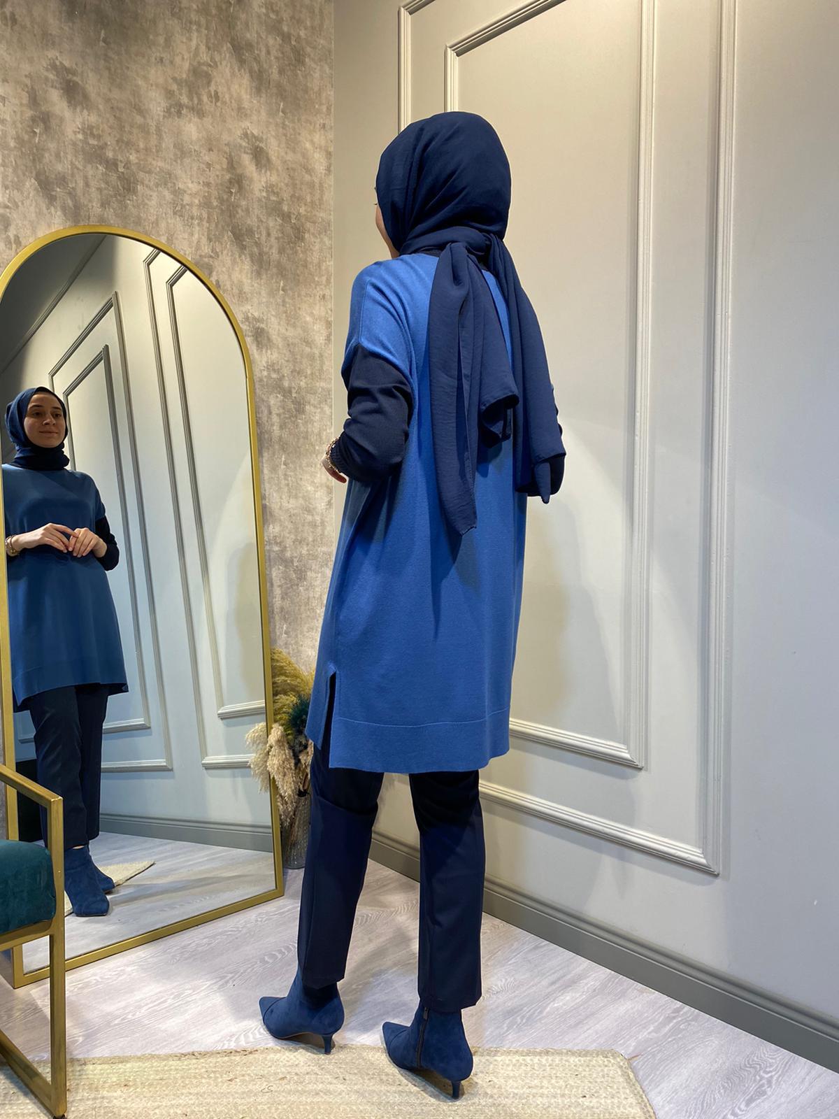 İnvee İndigo-Lacivert Triko Tunik 6862