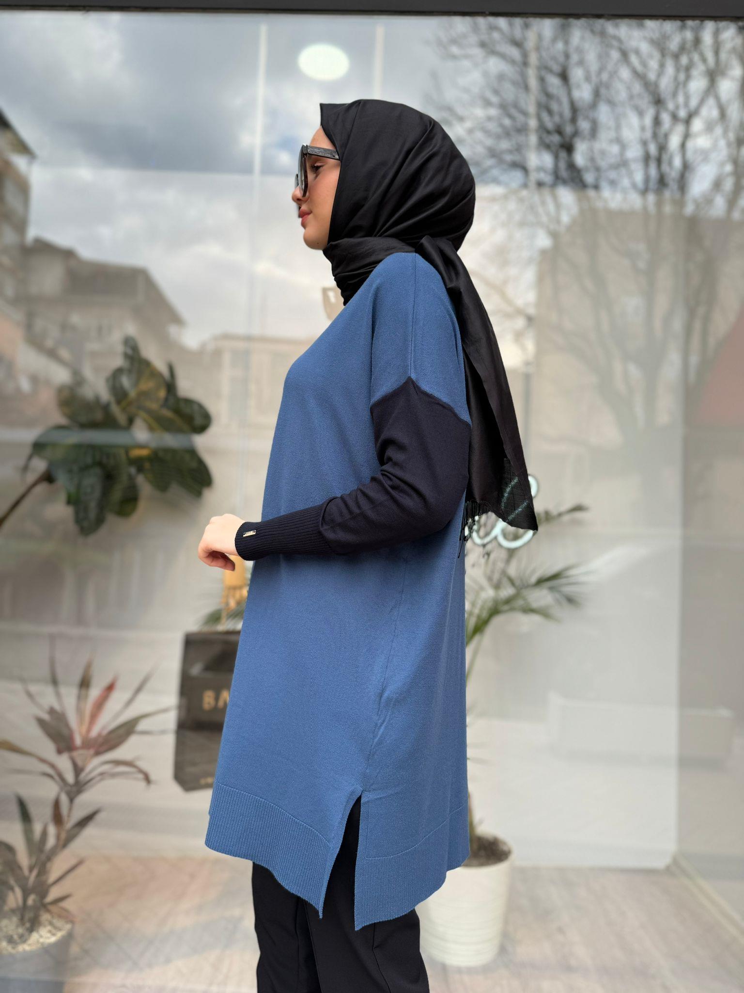 İnvee İndigo-Lacivert Triko Tunik 6862