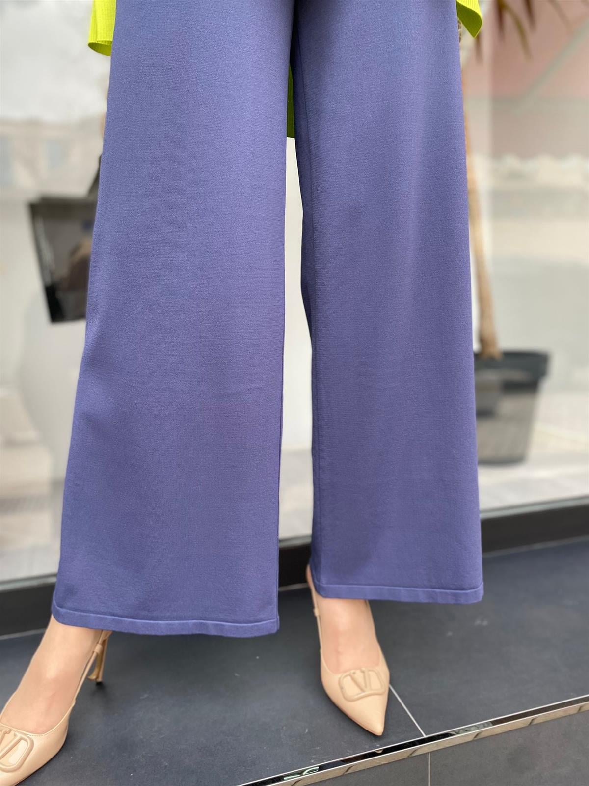 İnvee İndigo Rengi Triko Pantolon 5749