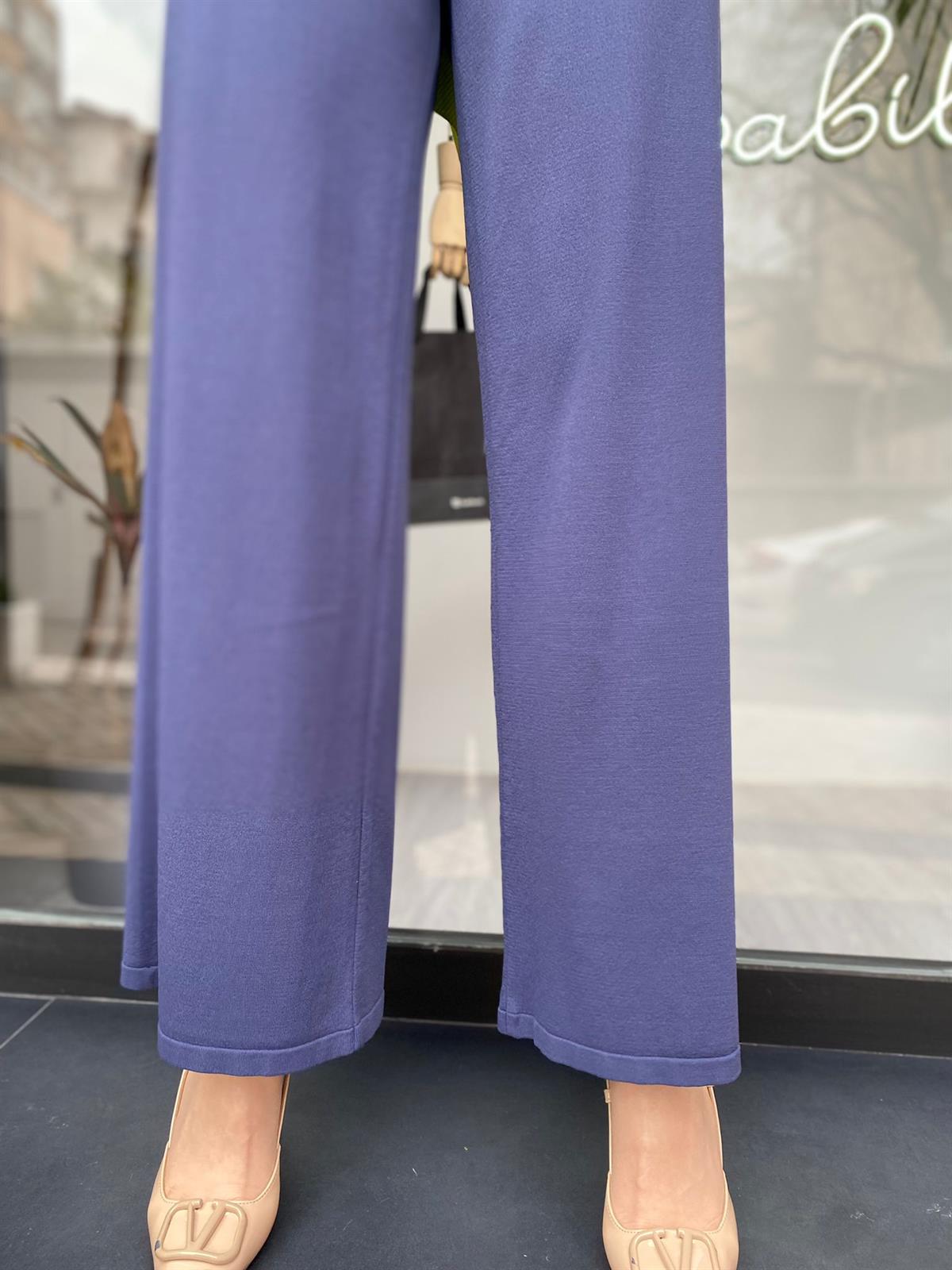 İnvee İndigo Rengi Triko Pantolon 5749