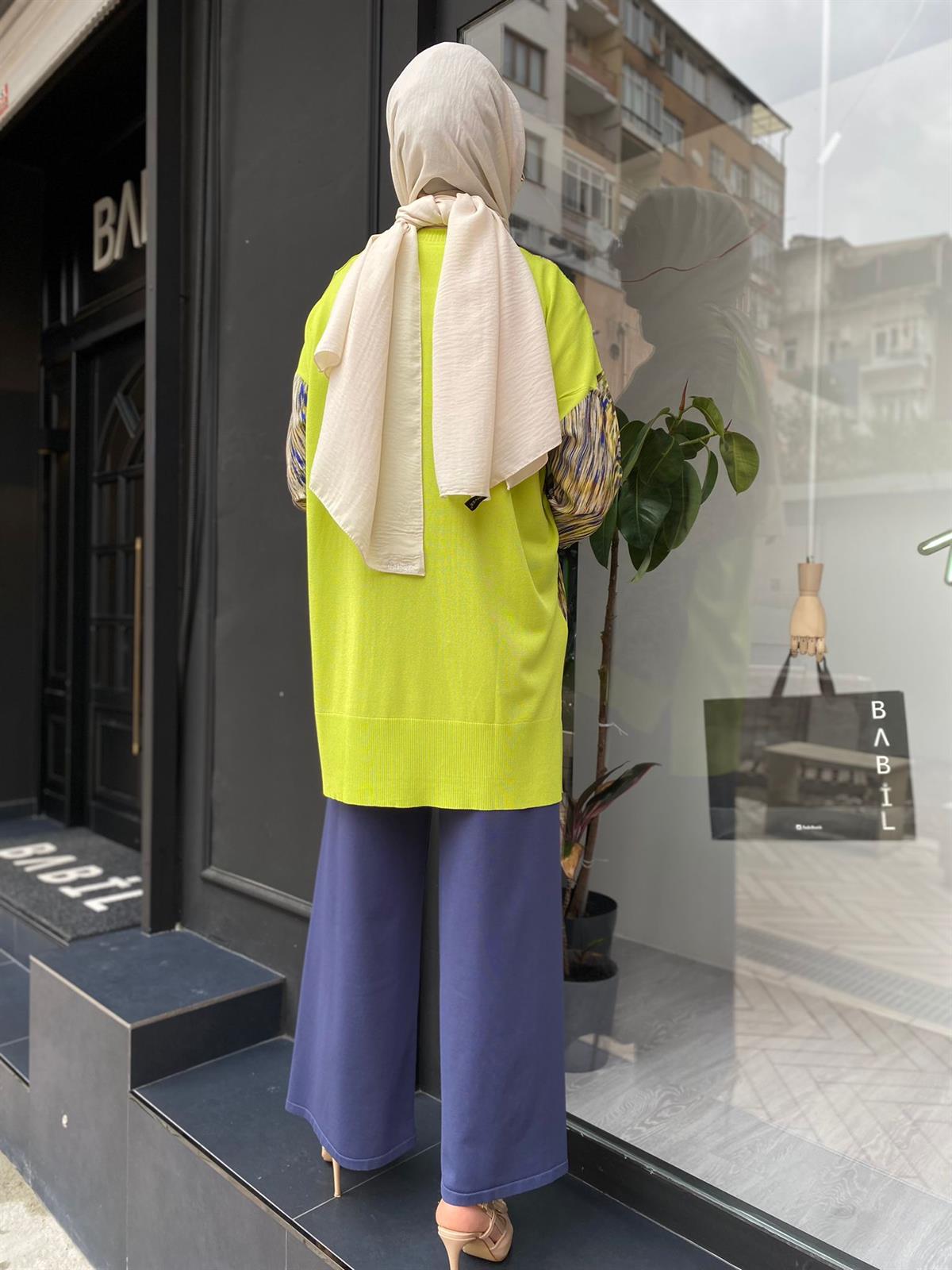 İnvee İndigo Rengi Triko Pantolon 5749