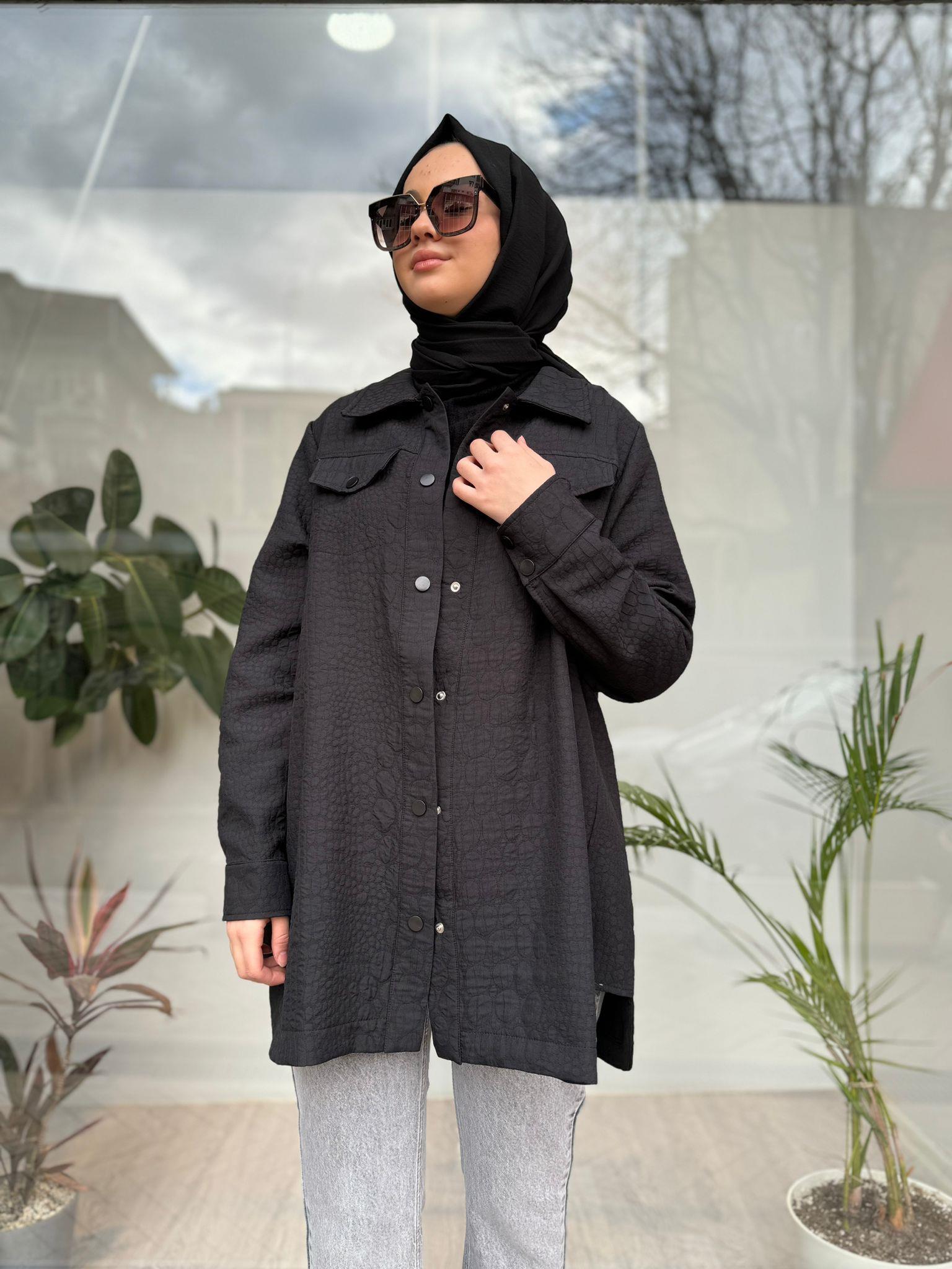 İnvee Kapitone Gömlek Siyah 6827