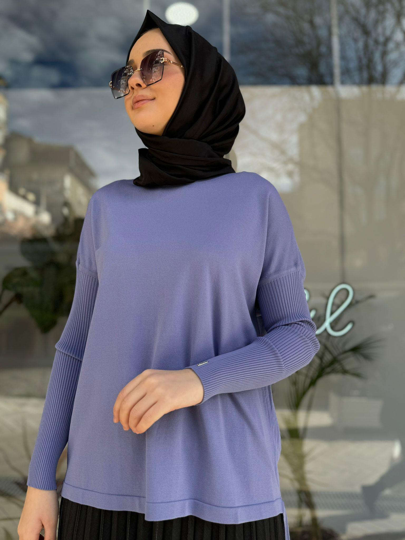 İnvee Kısa Evaze Tunik Koyu Lila 5879