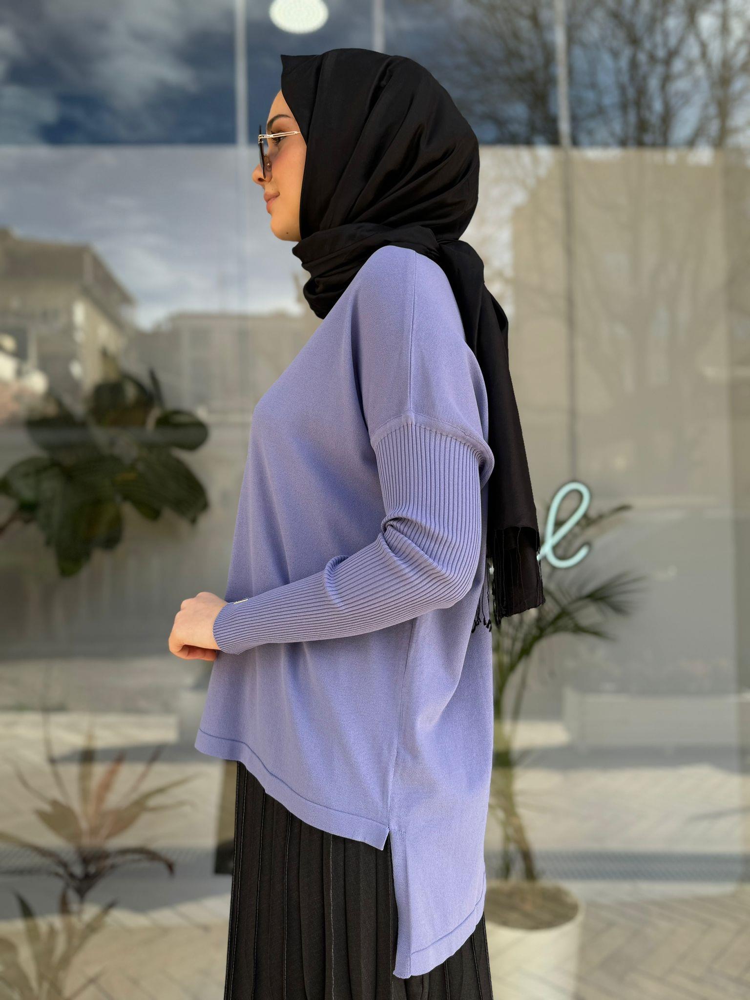 İnvee Kısa Evaze Tunik Koyu Lila 5879