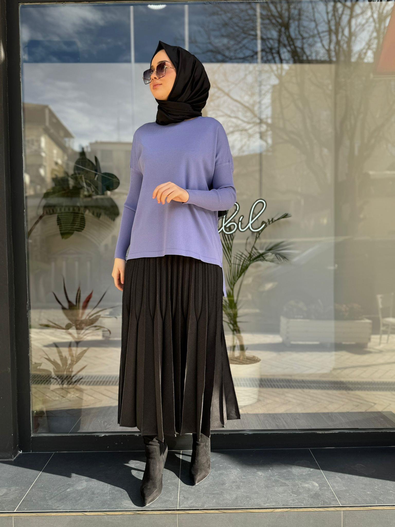 İnvee Kısa Evaze Tunik Koyu Lila 5879