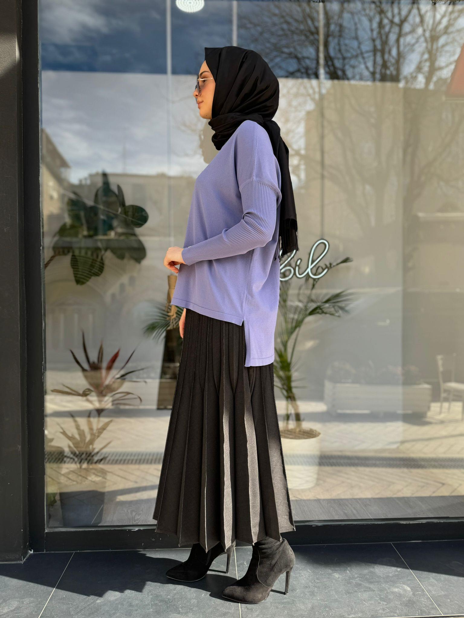 İnvee Kısa Evaze Tunik Koyu Lila 5879